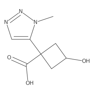 3-hydroxy-1-(1-methyl-1H-1,2,3-triazol-5-yl)cyclobutane-1-carboxylic acid结构式
