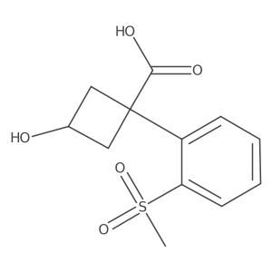 3-Hydroxy-1-(2-methanesulfonylphenyl)cyclobutane-1-carboxylic acid Structure