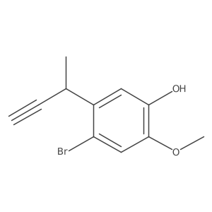 4-Bromo-5-(but-3-yn-2-yl)-2-methoxyphenol结构式