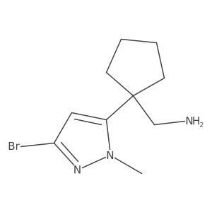 [1-(3-bromo-1-methyl-1H-pyrazol-5-yl)cyclopentyl]methanamine结构式