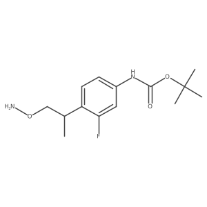tert-butyl N-{4-[1-(aminooxy)propan-2-yl]-3-fluorophenyl}carbamate结构式