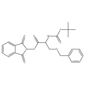 1,3-dioxo-2,3-dihydro-1H-isoindol-2-yl (2S)-3-(benzyloxy)-2-{[(tert-butoxy)carbonyl]amino}propanoate结构式