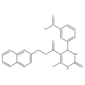 Quinolin-3-ylmethyl 6-methyl-4-(3-nitrophenyl)-2-oxo-3,4-dihydro-1H-pyrimidine-5-carboxylate结构式