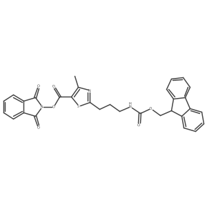 1,3-dioxo-2,3-dihydro-1H-isoindol-2-yl 2-[3-({[(9H-fluoren-9-yl)methoxy]carbonyl}amino)propyl]-4-methyl-1,3-thiazole-5-carboxylate Structure