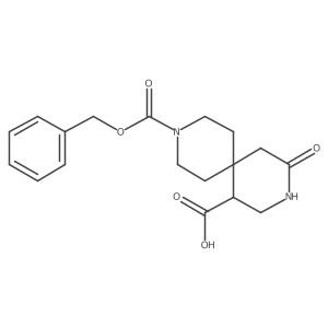 2-Oxo-9-phenylmethoxycarbonyl-3,9-diazaspiro[5.5]undecane-5-carboxylic acid Structure