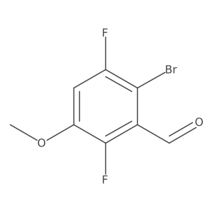 2-Bromo-3,6-difluoro-5-methoxybenzaldehyde结构式
