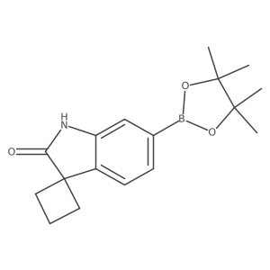 6'-(4,4,5,5-Tetramethyl-1,3,2-dioxaborolan-2-YL)spiro[cyclobutane-1,3'-indolin]-2'-one结构式