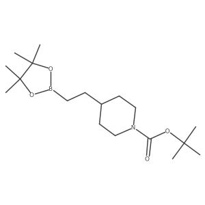 Tert-butyl 4-[2-(4,4,5,5-tetramethyl-1,3,2-dioxaborolan-2-yl)ethyl]piperidine-1-carboxylate结构式