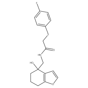 2-((4-fluorophenyl)thio)-N-((4-hydroxy-4,5,6,7-tetrahydrobenzofuran-4-yl)methyl)acetamide Structure