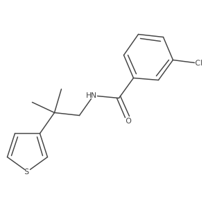 3-chloro-N-(2-methyl-2-(thiophen-3-yl)propyl)benzamide结构式