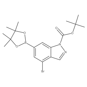 1-BOC-4-Bromoindazole-6-boronic acid pinacol ester结构式
