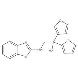 2-[(1,3-Benzoxazol-2-yl)amino]-1-(furan-3-yl)-1-(thiophen-2-yl)ethan-1-ol结构式