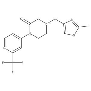 4-[(2-Methyl-1,3-thiazol-4-yl)methyl]-1-[2-(trifluoromethyl)pyridin-4-yl]piperazin-2-one结构式