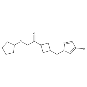 1-[3-[(4-Bromopyrazol-1-yl)methyl]azetidin-1-yl]-2-cyclopentylsulfanylethanone结构式