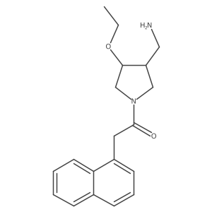 rac-1-[(3R,4S)-3-(aminomethyl)-4-ethoxypyrrolidin-1-yl]-2-(naphthalen-1-yl)ethan-1-one结构式