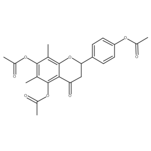 4H-1-Benzopyran-4-one, 5,7-bis(acetyloxy)-2-[4-(acetyloxy)phenyl]-2,3-dihydro-6,8-dimethyl-, (S)-结构式