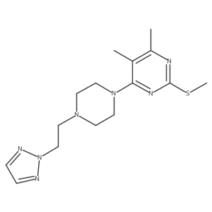 4,5-dimethyl-2-(methylsulfanyl)-6-{4-[2-(2H-1,2,3-triazol-2-yl)ethyl]piperazin-1-yl}pyrimidine Structure