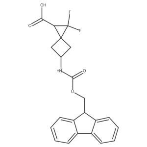 rac-(1R,3r)-5-({[(9H-fluoren-9-yl)methoxy]carbonyl}amino)-2,2-difluorospiro[2.3]hexane-1-carboxylic acid Structure