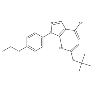 5-{[(tert-butoxy)carbonyl]amino}-1-(4-ethoxyphenyl)-1H-pyrazole-4-carboxylic acid结构式