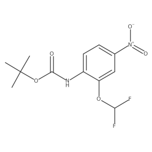 tert-butyl N-[2-(difluoromethoxy)-4-nitrophenyl]carbamate结构式