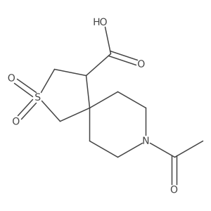 8-Acetyl-2,2-dioxo-2lambda6-thia-8-azaspiro[4.5]decane-4-carboxylic acid结构式