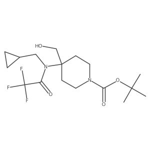 tert-butyl 4-[N-(cyclopropylmethyl)-2,2,2-trifluoroacetamido]-4-(hydroxymethyl)piperidine-1-carboxylate Structure