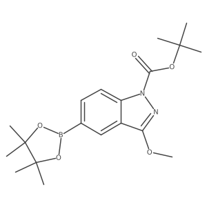 tert-Butyl 3-methoxy-5-(4,4,5,5-tetramethyl-1,3,2-dioxaborolan-2-yl)-1H-indazole-1-carboxylate结构式