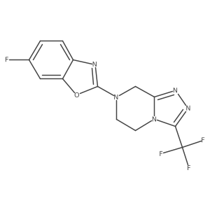 6-fluoro-2-[3-(trifluoromethyl)-5H,6H,7H,8H-[1,2,4]triazolo[4,3-a]pyrazin-7-yl]-1,3-benzoxazole Structure