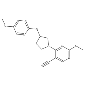 4-{3-[(5-Methoxypyrimidin-2-yl)oxy]pyrrolidin-1-yl}-2-(methylsulfanyl)pyrimidine-5-carbonitrile结构式