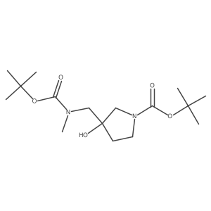 Tert-butyl 3-({[(tert-butoxy)carbonyl](methyl)amino}methyl)-3-hydroxypyrrolidine-1-carboxylate Structure