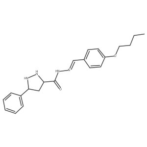 N-[(Z)-(4-butoxyphenyl)methylideneamino]-5-phenylpyrazolidine-3-carboxamide Structure