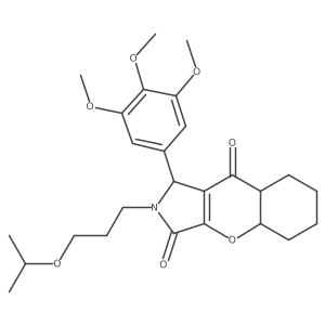 2-(3-propan-2-yloxypropyl)-1-(3,4,5-trimethoxyphenyl)-4a,5,6,7,8,8a-hexahydro-1H-chromeno[2,3-c]pyrrole-3,9-dione Structure