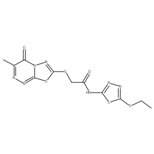 N-(5-(ethylthio)-1,3,4-thiadiazol-2-yl)-2-((3-methyl-4-oxo-4H-[1,3,4]thiadiazolo[2,3-c][1,2,4]triazin-7-yl)thio)acetamide结构式