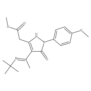 methyl [(4Z)-4-[1-(tert-butylamino)ethylidene]-1-(4-methoxyphenyl)-5-oxo-4,5-dihydro-1H-pyrazol-3-yl]acetate Structure