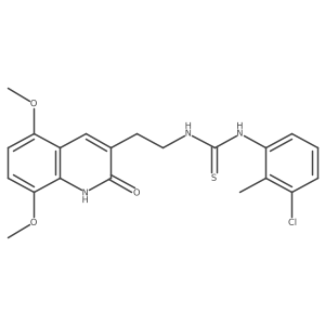 1-(3-Chloro-2-methylphenyl)-3-(2-(5,8-dimethoxy-2-oxo-1,2-dihydroquinolin-3-yl)ethyl)thiourea Structure