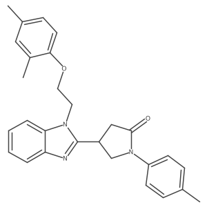 4-(1-(2-(2,4-dimethylphenoxy)ethyl)-1H-benzo[d]imidazol-2-yl)-1-(p-tolyl)pyrrolidin-2-one Structure