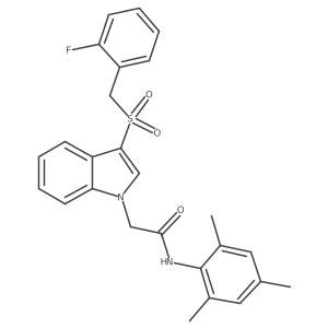 2-(3-((2-fluorobenzyl)sulfonyl)-1H-indol-1-yl)-N-mesitylacetamide结构式