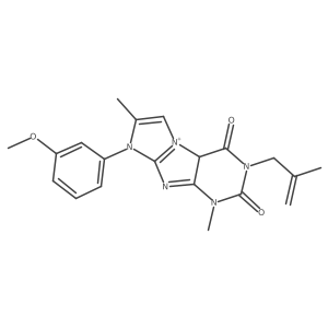 6-(3-methoxyphenyl)-4,7-dimethyl-2-(2-methylprop-2-enyl)-9aH-purino[7,8-a]imidazol-9-ium-1,3-dione Structure