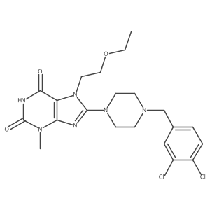 8-(4-(3,4-dichlorobenzyl)piperazin-1-yl)-7-(2-ethoxyethyl)-3-methyl-1H-purine-2,6(3H,7H)-dione Structure