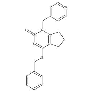 4-(benzylthio)-1-(pyridin-4-ylmethyl)-6,7-dihydro-1H-cyclopenta[d]pyrimidin-2(5H)-one结构式