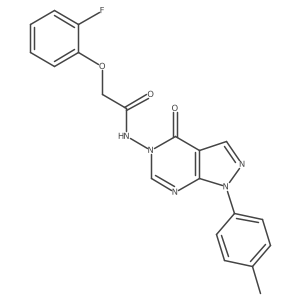 2-(2-fluorophenoxy)-N-(4-oxo-1-(p-tolyl)-1H-pyrazolo[3,4-d]pyrimidin-5(4H)-yl)acetamide结构式