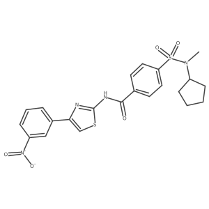 4-(N-cyclopentyl-N-methylsulfamoyl)-N-(4-(3-nitrophenyl)thiazol-2-yl)benzamide结构式