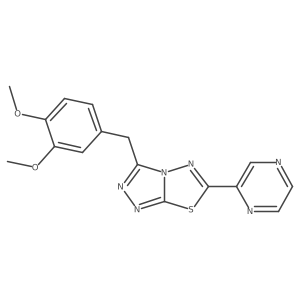 3-(3,4-Dimethoxybenzyl)-6-(2-pyrazinyl)[1,2,4]triazolo[3,4-b][1,3,4]thiadiazole结构式