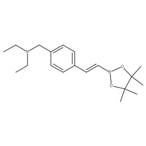 N,N-Diethyl-4-[(1E)-2-(4,4,5,5-tetramethyl-1,3,2-dioxaborolan-2-yl)ethenyl]benzenemethanamine结构式