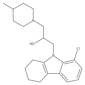 1-(8-chloro-1,2,3,4-tetrahydro-9H-carbazol-9-yl)-3-(4-methylpiperidin-1-yl)propan-2-ol结构式