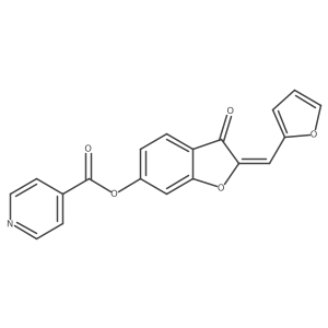 (Z)-2-(furan-2-ylmethylene)-3-oxo-2,3-dihydrobenzofuran-6-yl isonicotinate结构式