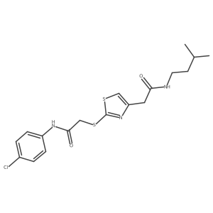 N-(4-chlorophenyl)-2-((4-(2-(isopentylamino)-2-oxoethyl)thiazol-2-yl)thio)acetamide结构式