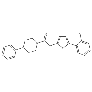 2-[2-(2-Fluorophenyl)-1,3-thiazol-5-yl]-1-(4-phenylpiperazin-1-yl)ethanone结构式