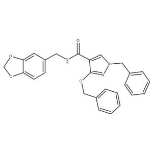 N-(benzo[d][1,3]dioxol-5-ylmethyl)-1-benzyl-3-(benzyloxy)-1H-pyrazole-4-carboxamide Structure