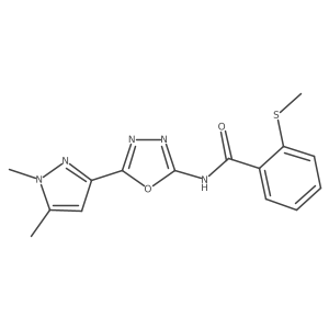 N-[5-(1,5-dimethyl-1H-pyrazol-3-yl)-1,3,4-oxadiazol-2-yl]-2-(methylsulfanyl)benzamide结构式